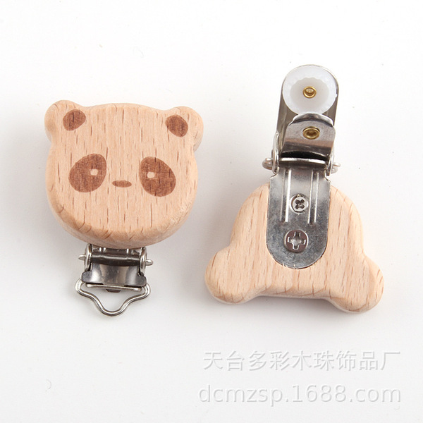 Wooden cartoon children's pacifier with animals