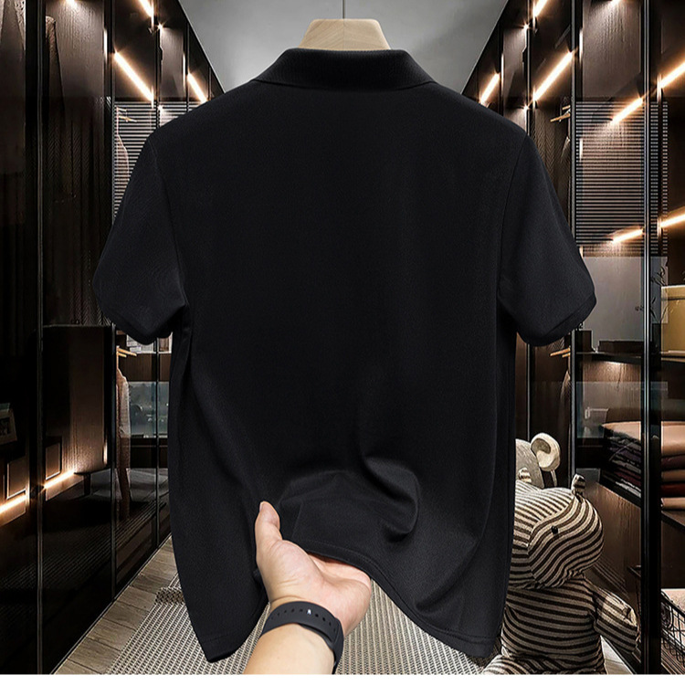 Chemise d'été pour homme, col, manches courtes, coupe ample, couleur unie tendance, style américain décontracté, grandes tailles disponibles._voghion.com