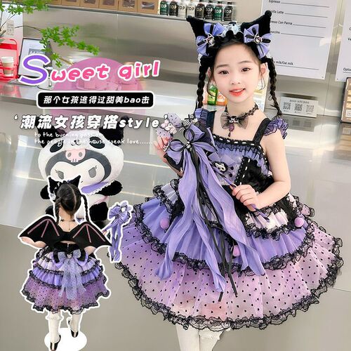 Children's Kuromi Princess Dress Summer 2025 New Arrival Girls' Puffy Skirt Birthday Dress Lolita Dress