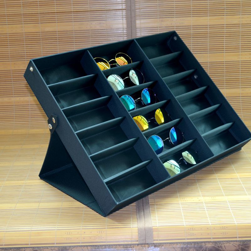 Caja de exhibición de gafas directas de fábrica 18 gafas multifuncionales caja de exhibición de gafas de sol caja de exhibición