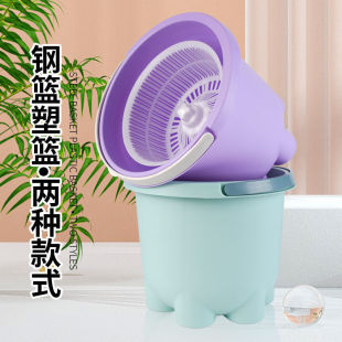 Drying Bucket Single Drive Single Bucket Hand-Pressed Bucket Drying Mop Floor Bucket Hand-Washable Lazy Mop Bucket Rotating Mop