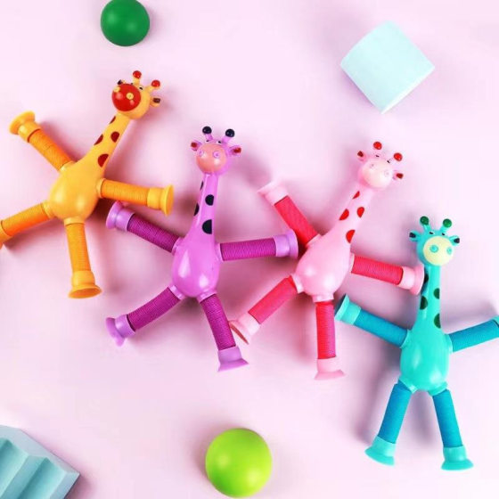 Sucker Giraffe Varied Telescopic Children's Educational Decompression Pinch Music Girls 2023 Internet Celebrated Small Toys