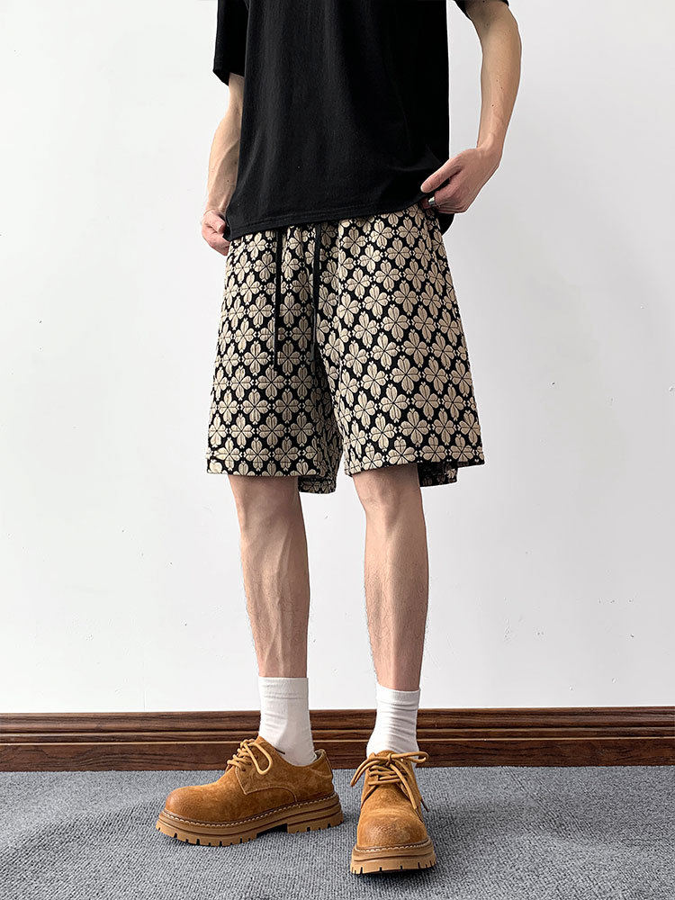 Herren Shorts Mit Hahnentrittmuster Vintage Stil Locker_voghion.com