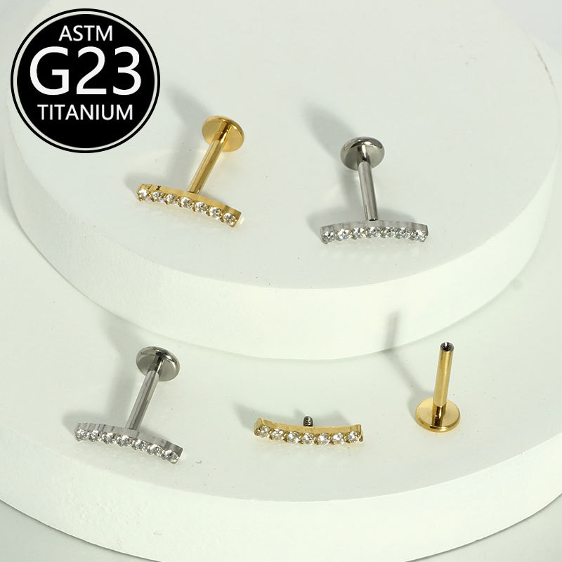 Pointed titanium steel lip stud product view