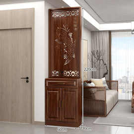 轻奢玄关柜入户正对门客厅隔断柜实木复古进门遮挡屏风间厅柜鞋柜