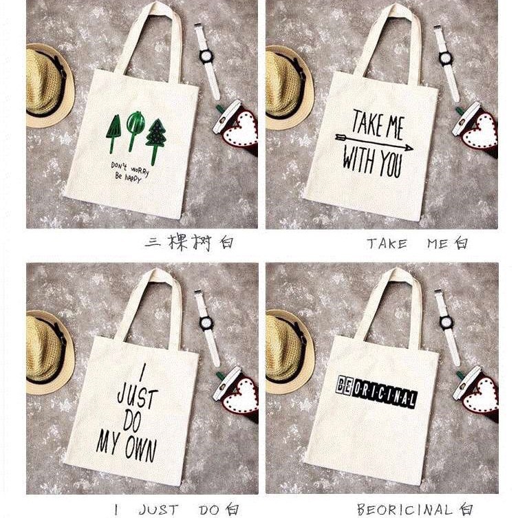 批发 手提棉布袋 彩色卡通  帆布袋  购物棉布袋印LOGO