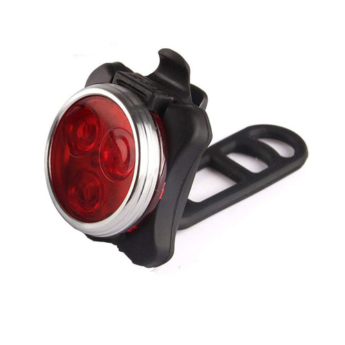 Cross-border 030USB rechargeable bicycle headlight mini warning tail light 3LEDCOB highlight round cycling tail light