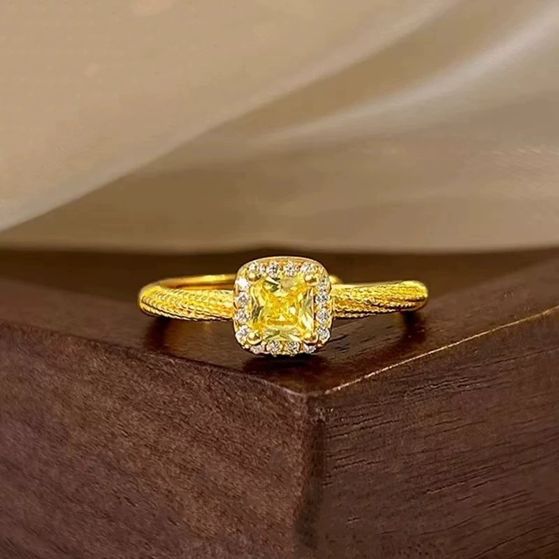 Кольцо из золота 18 карат (Au750) с цветным покрытием, дизайн «сахарный кубик», изысканное, легкое, роскошное, премиум-класса, оптовая продажа, розовое золото, золото K-серии