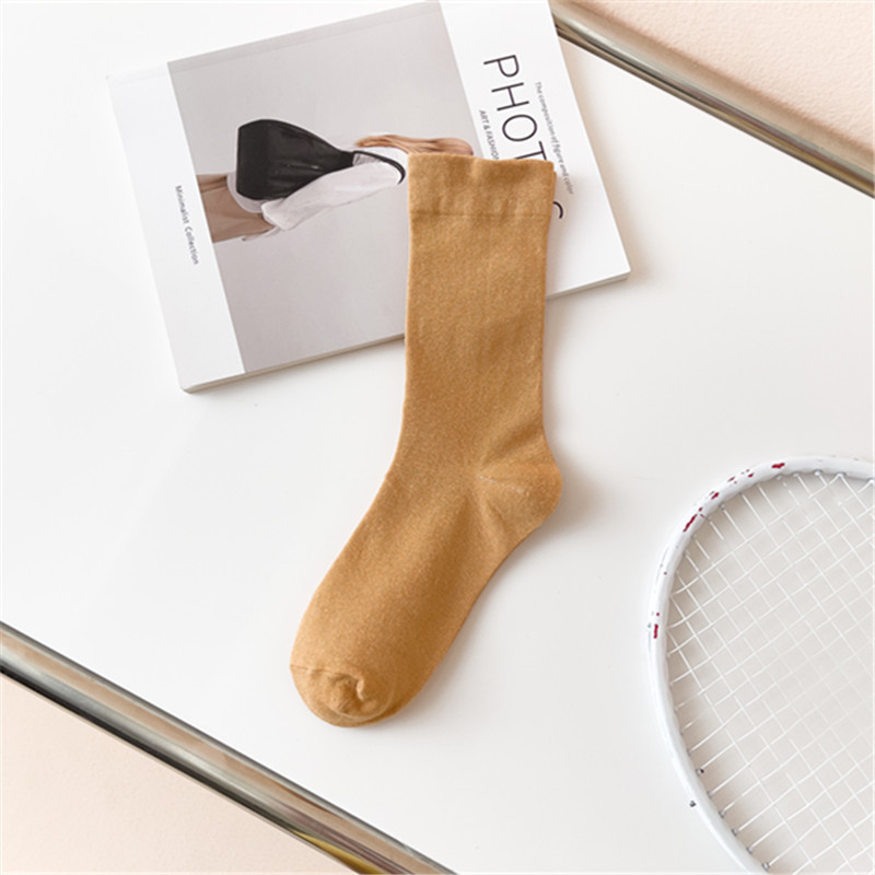 Calcetines de color sólido calcetines de confinamiento de boca suelta de algodón calcetines de pila de media pantorrilla para mujeres al por mayor calcetines de algodón largos transpirables de estilo japonés
