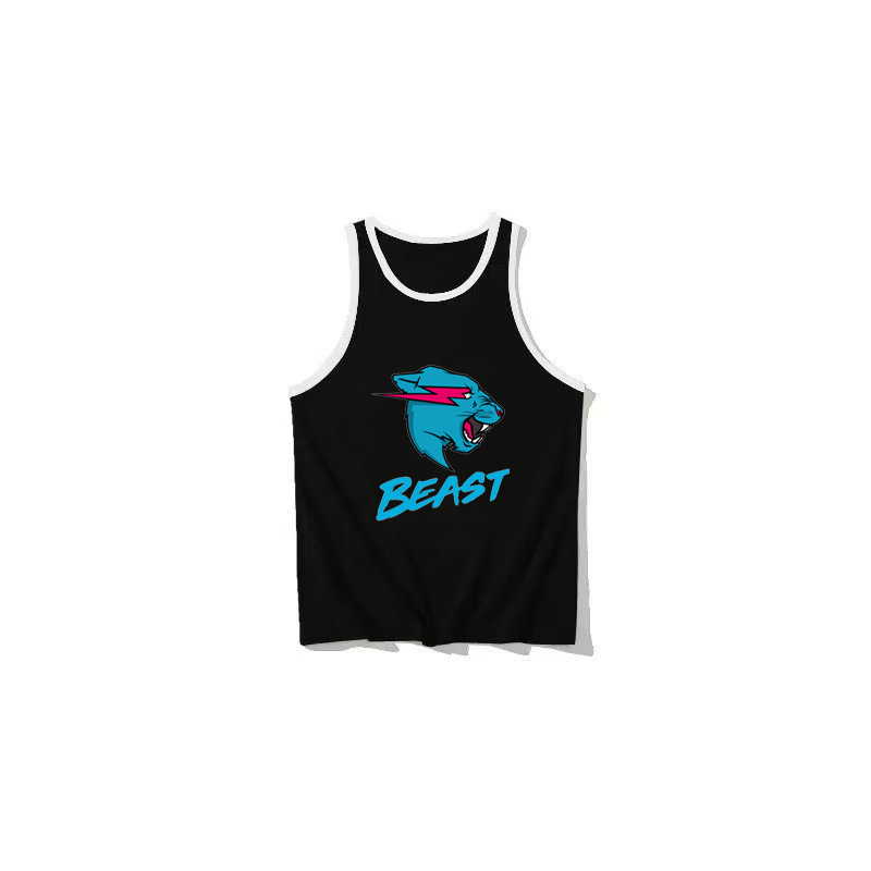 Foreign Trade Children's Clothing Mr Beast Lightning Cat Sleeveless Backless Top Cartoon Summer New Arrival Cross Border Foreign Trade