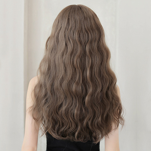  wig female long hair curly hair full head type new net of natural corn long wool volumes