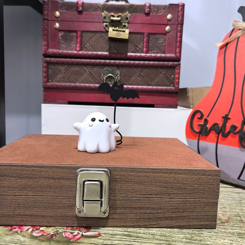 跨境新款Ghost Walking Dog 迷你幽灵步行狗雕像 万圣节装饰 幽灵|undefined