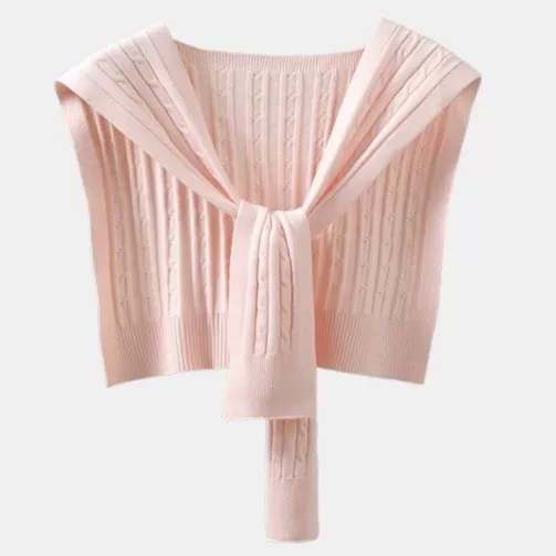Summer Shawl for Women, Suitable for Air-Conditioned Rooms, Shoulder Cover, Versatile Knit Hollow-Out Thin Scarf with Wheat Ear Pattern