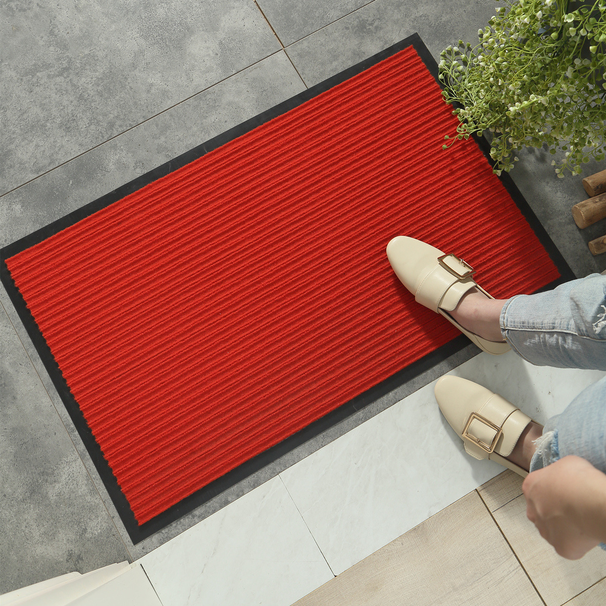 Alfombra de piso alfombra de puerta cocina baño antideslizante absorbente a prueba de aceite estera de pie estera de eliminación de polvo en casa puerta de casa