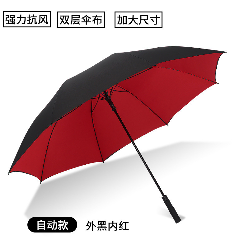 自动大雨伞长柄超大号双三四人防晒双层抗风加大加厚加固LOGO|undefined
