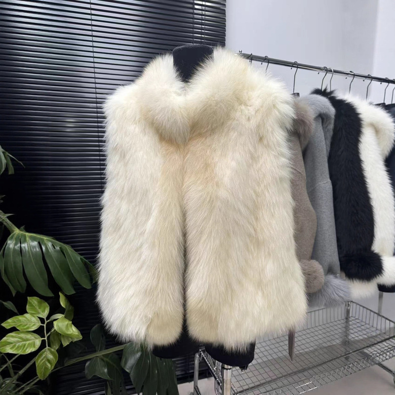 Haining High-End Women's Clothing Fox Fur Elegant Fur Vest with a Luxurious Feel, Full Leather Placket, Wholesale Purchase, Contact Customer Service