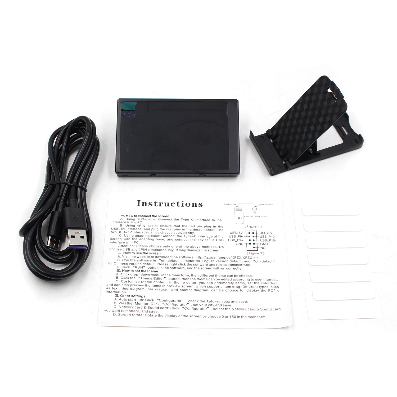 3,5 pulgadas computadora pequeña sub-pantalla IPS Full-view USB Chasis de monitoreo de computadora USB sub-pantalla libre AIDA6 en stock