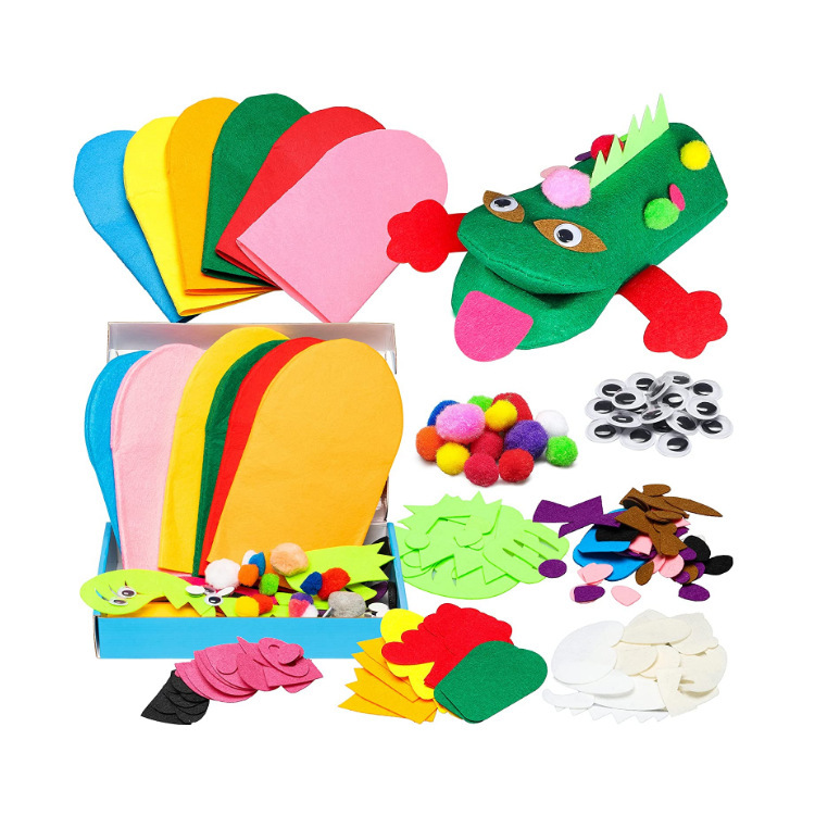 Creative hand puppet tool kit diy handmade material bag felt craft supplies role playing toy game
