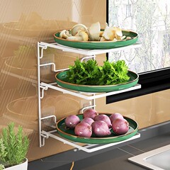 キッチン食品準備収納ラック壁掛け折りたたみ式おかずプレート厚みのあるアーティファクトホームキッチン多層収納ラック