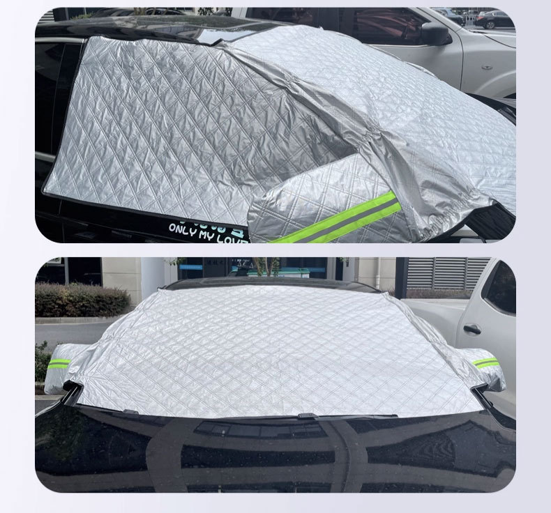 Car Snow Shield Front Windshield Snow Cover Winter Thickeneded Magnetic Anti-Freeze and Anti-Frost Cover Sun Protection Sunshade Car Cover