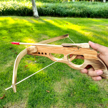 竹木弓箭拨浪弩橡胶箭头手枪弩十字弓弩兵器模型景区户外射击玩具