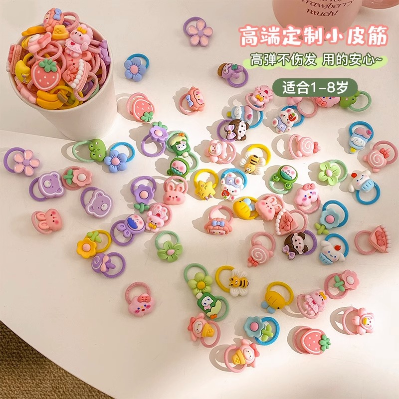 Los niños de la banda del pelo del bebé de la historieta no lastiman la banda de goma del pelo de la niña volumen del pelo menos cuerda del pelo del bebé