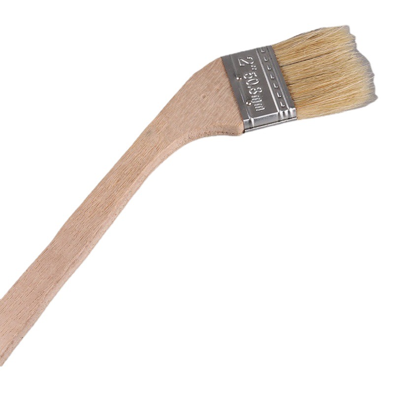 Codo nuevo cepillo de pintura mango curvo pintura pura cerdo imitación de pelo cepillo marino mango largo cepillo de pelo largo cepillo de ceniza