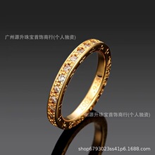 克罗伈窄永恒之心钻22k金色朋克嘻哈潮流个性男女同款欧美风戒指