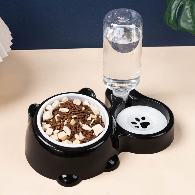 Миска для кошек через границу, миска для собак с наклонным ртом, миска для риса для кошек, миска для домашних животных с автоматической подачей воды, поилка для питьевой воды «два в одном»