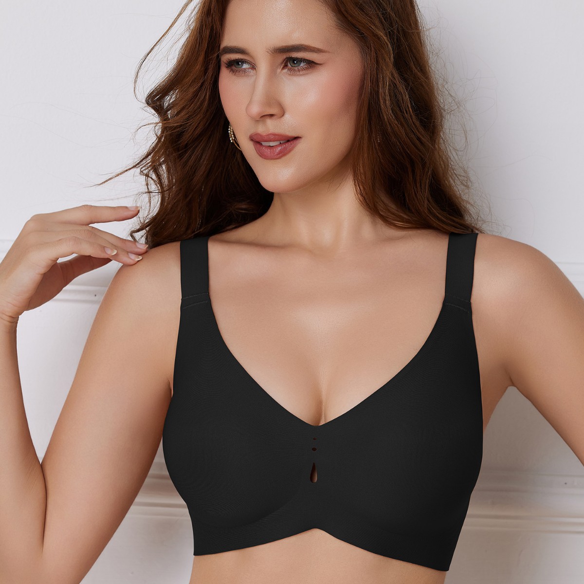 Amazon atractivo transfronterizo tamaño grande reunido sin anillo de acero europeas y estadounidenses sujetadores de gelatina confortable comercio exterior ropa interior sin marcas mujeres