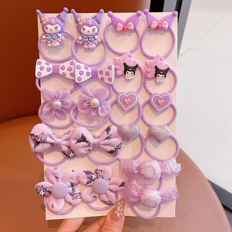12# purple hair rope 20-piece set (Opp bag)