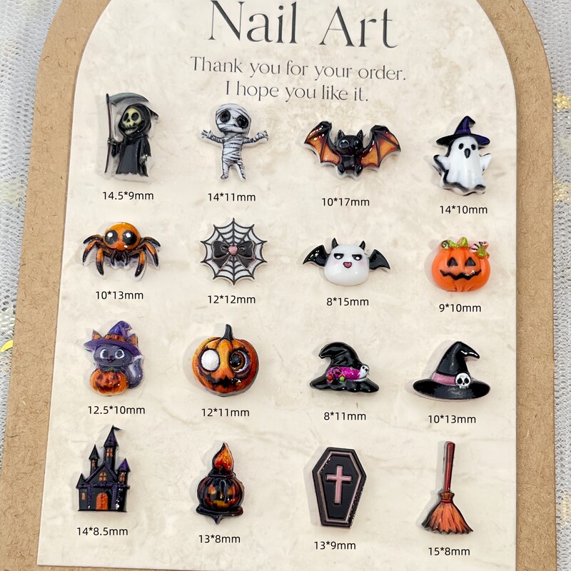 2026 Halloween Cartoon Nail Art Accessories Quirky Dark Style Spider Skull Pumpkin Imp DIY Nail Decorations 2026 Halloween Cartoon Nail Art Accessories Quirky Dark Style Spider Skull Pumpkin Imp DIY Nail Decorations