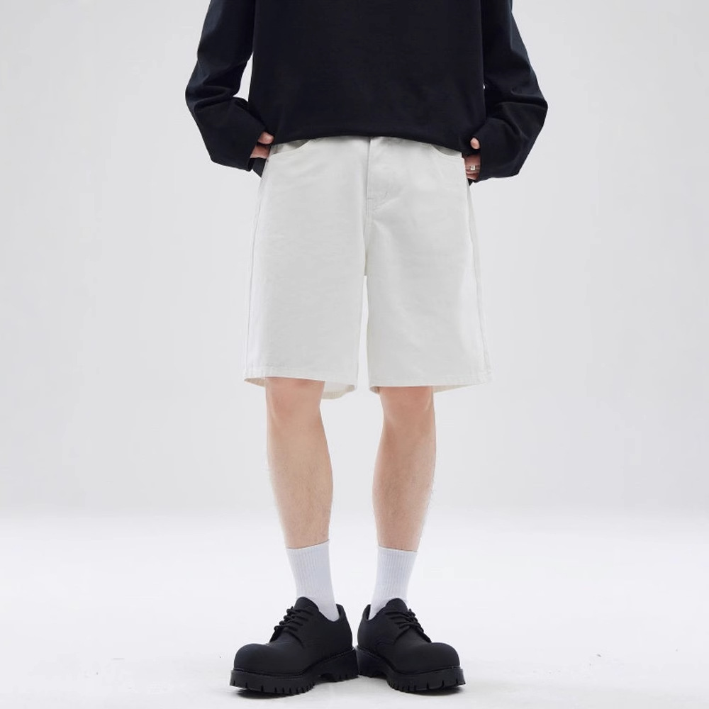 2025 Summer American Retro Casual Summer Versatile Slim Straight Five-Point Pants for Men and Women Cleanfit Denim Shorts