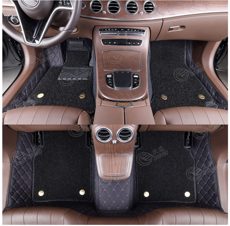 Cross-Border Double-Layer Silk Loop Full-Coverage Leather Floor Mats, Car Floor Mats Direct from the Source Factory, Dropshipping Available