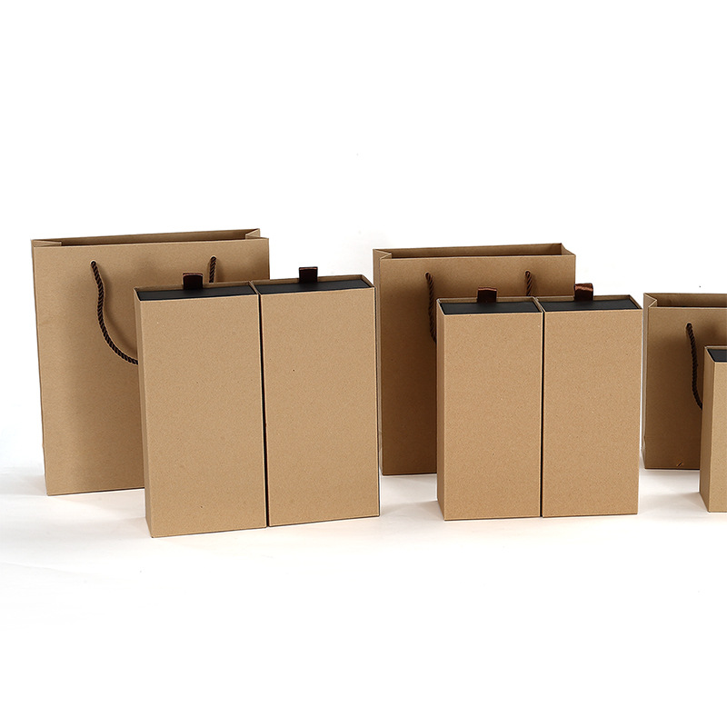 牛皮纸简约抽屉式茶叶包装盒精美折叠食品礼盒纸质盒定制忆草堂