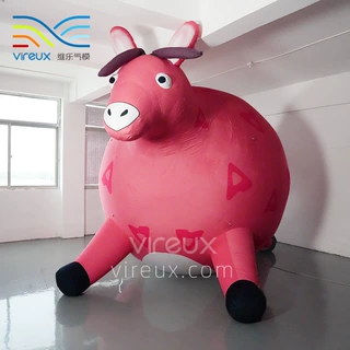 厂家定制充气卡通膨胀动物园马气模模型商业美陈互动打卡装饰广告