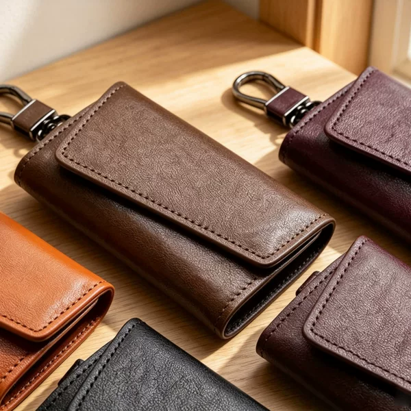 First-layer cowhide key pouch, exquisite, compact, and mini, perfect for carrying around. A high-end key holder suitable for both men and women