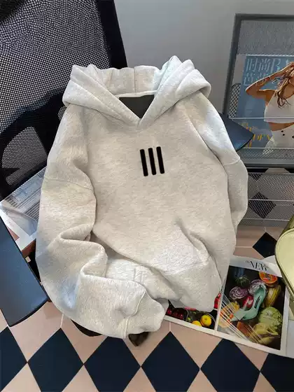 Heavy 500G niche oversize hooded vests for men and women autumn and winter fleece-lined loose lovers Joker coat