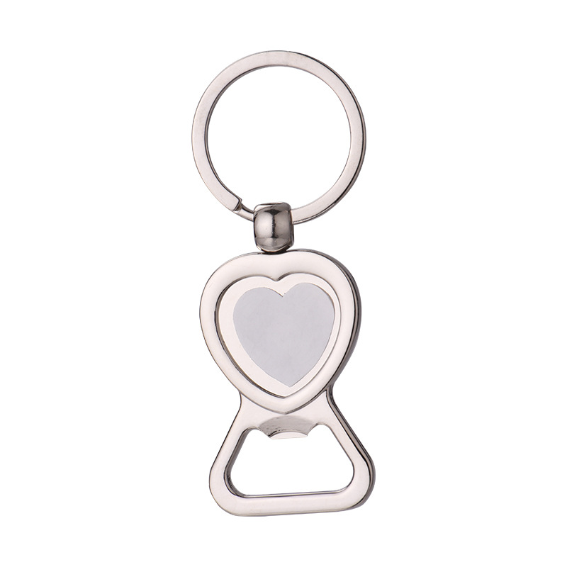 Impresión láser de transferencia térmica de embrión en blanco en stock abre botellas de llave de metal cuchilla caja de cuentas