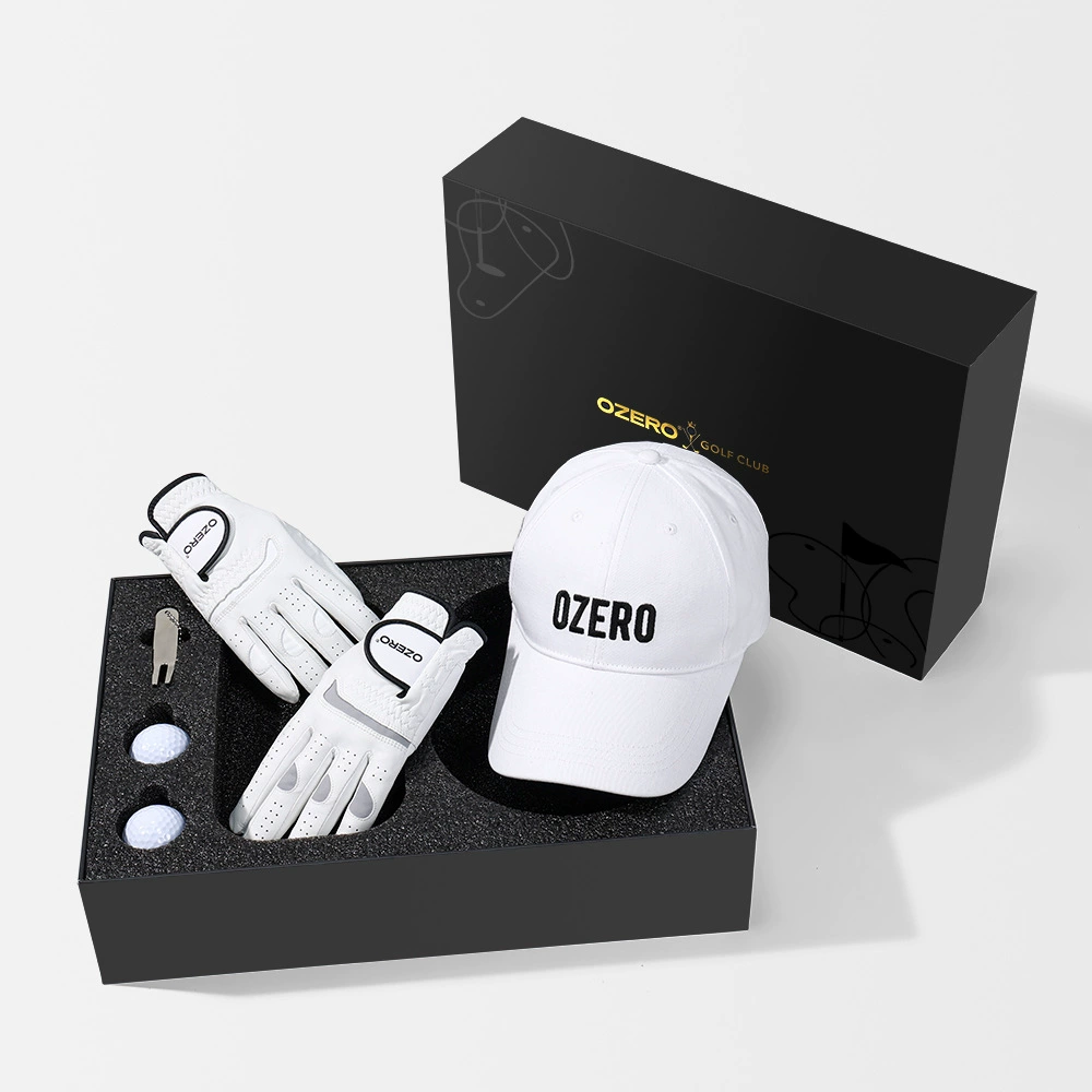 Набор для гольфа: перчатки из овечьей кожи, кепка, комплект из четырех предметов, корпоративный подарочный набор, индивидуализация подарков