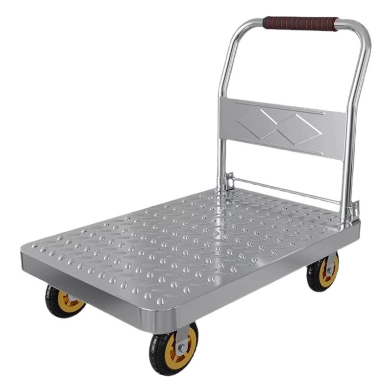 Тележка для склада Супермаркета Складная ручная Бесшумная Плоская тележка с прицепом трудосберегающий компактный грузовик