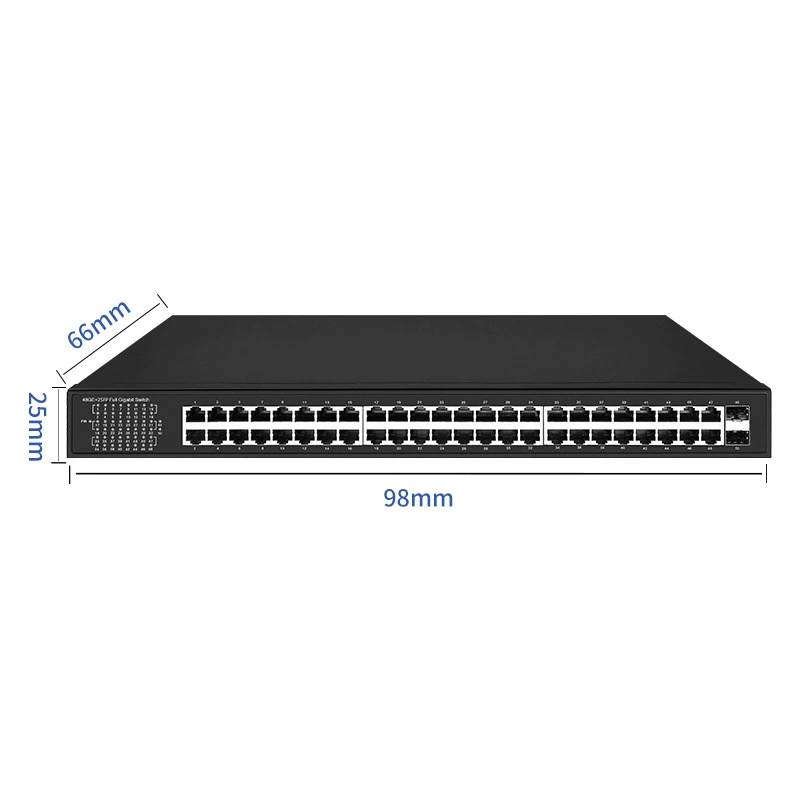 Гигабитный коммутатор (Omenfirst) 48×RJ45 + 2×SFP, полные гигабиты, store‑and‑forward