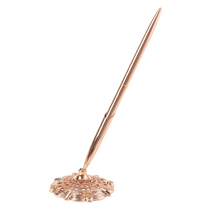 Pluma de escritorio de firma de negocios al por mayor Bolígrafo de metal Banco Hotel contador pluma imprimible logotipo publicidad pluma escritorio pluma