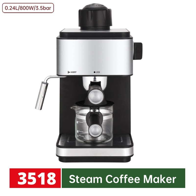 Máquina de café 3.5Bar doméstica espuma de leche transfronteriza pequeña cafetera italiana cafetera