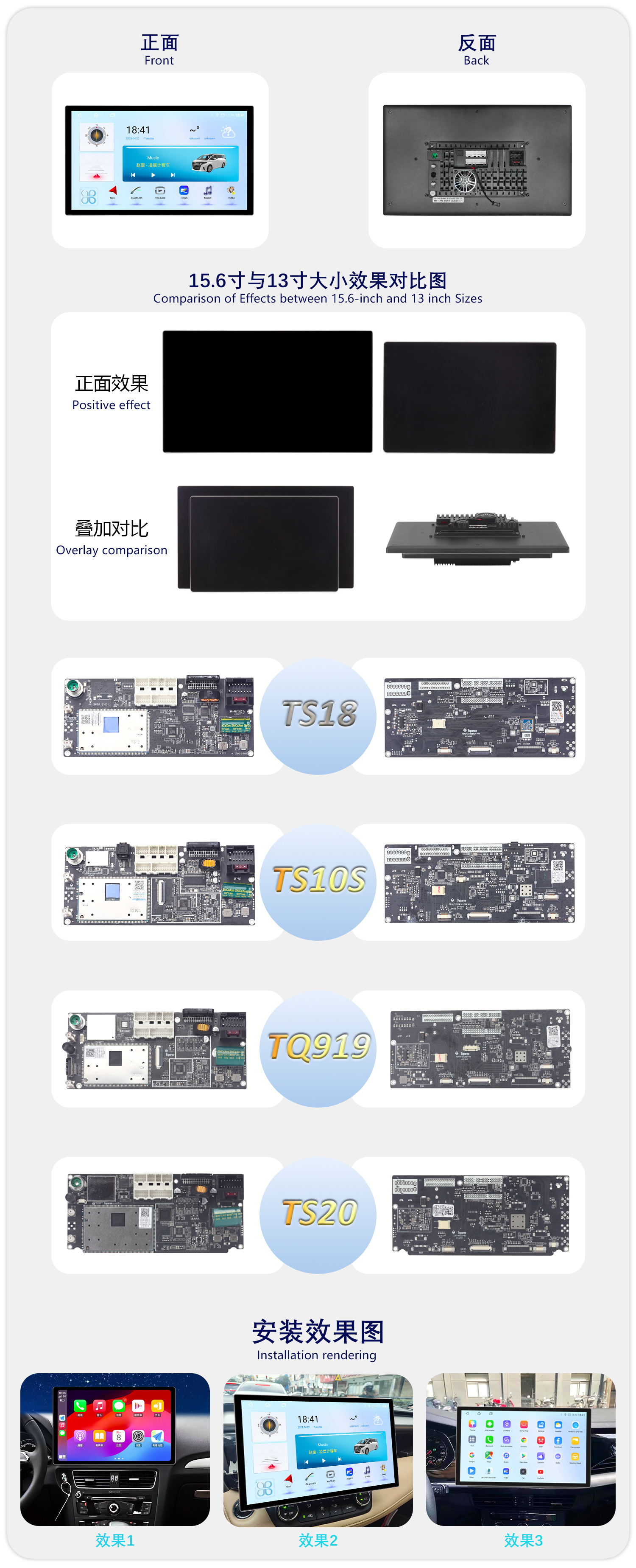 Hot-Selling 15.6inch Dingwei Car Navigation Device Ts18/Ts10/Ts20/Android 4g Versatile Large-Screen Universal Navigation Device
