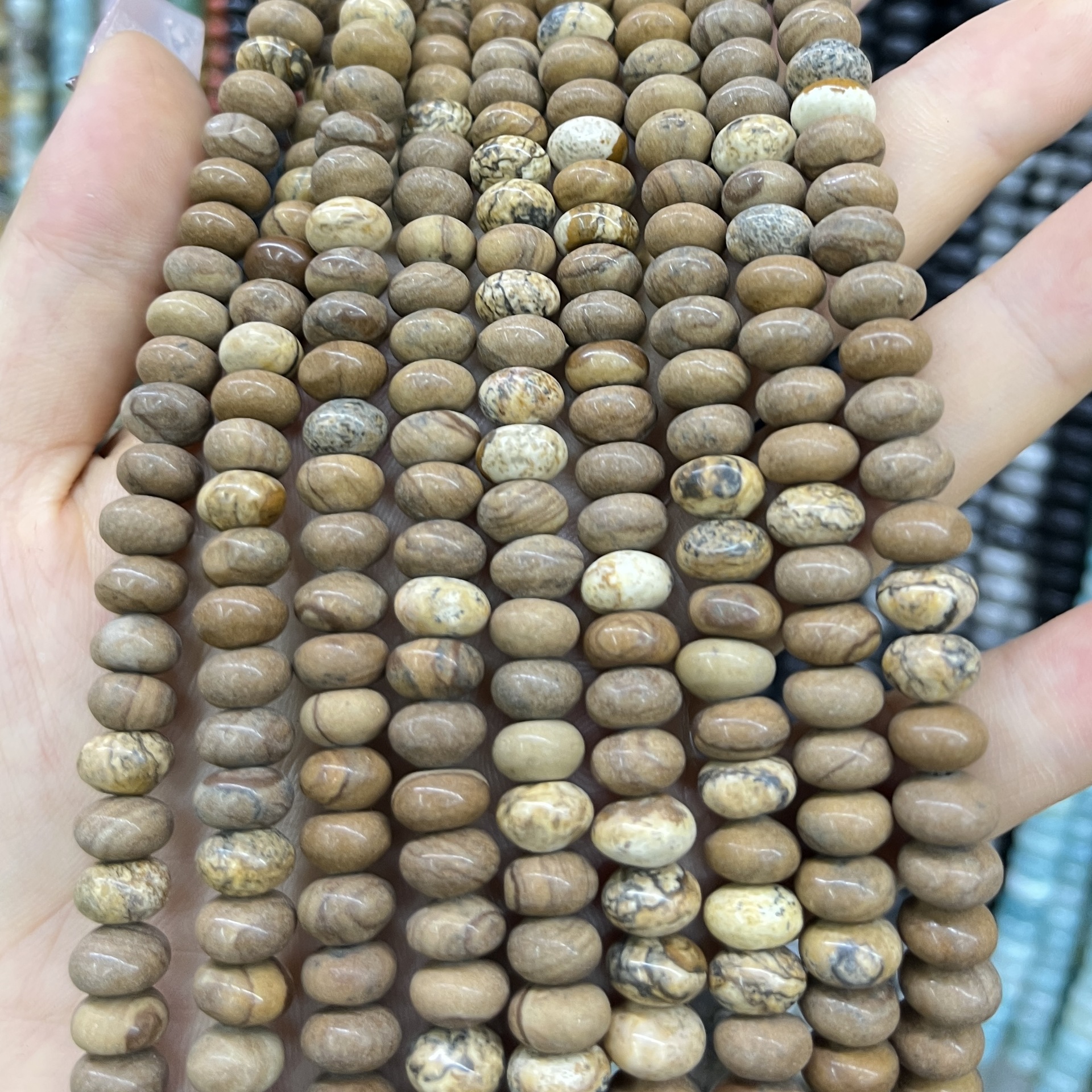 Piedra natural 5 * 8 Abaco Piedra Shoushan DIY accesorios de joyería collar de cuentas separadoras cuentas de posicionamiento cuentas al por mayor