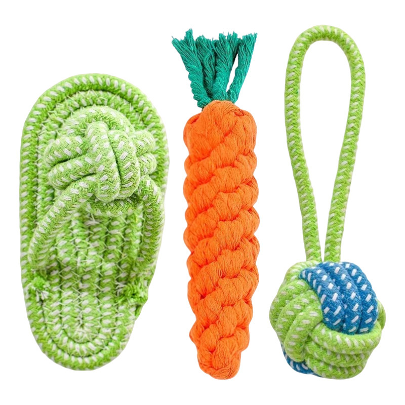 Dog Toy Chew-Resistant Rope Knot Slipper for Small, Medium, and Large Dogs Like Teddy, Golden Retriever, Bichon - Boredom-Relief Pet Supplies