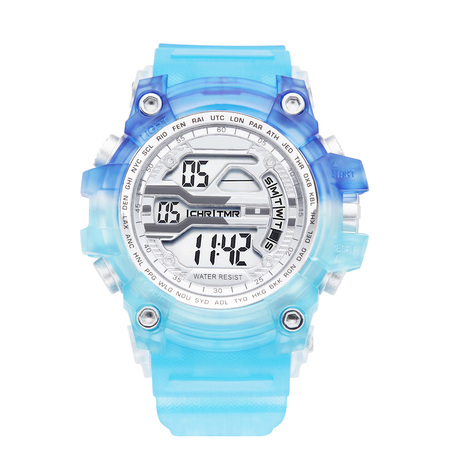 Super popular reloj electrónico de los hombres dominantes unicornio grande dial colorido estilo deportivo nuevo reloj de moda a prueba de agua