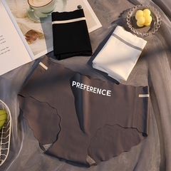 無痕冰絲內褲女薄款石墨烯襠透氣高腰收腹提臀簡約少女三角褲