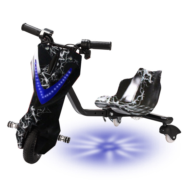 vehículo de deriva de tres ruedas, scooter eléctrico luminoso para niños, vehículo de juguete de cola de rotación, vehículo de equilibrio de alta potencia inteligente